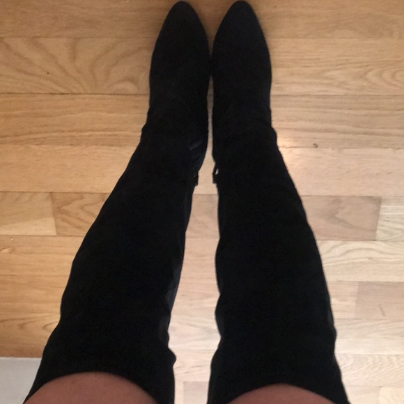Host Pick ❤️ Cole Haan Black Suede Over the Knee Boots Size 7 - Picture 12 of 16